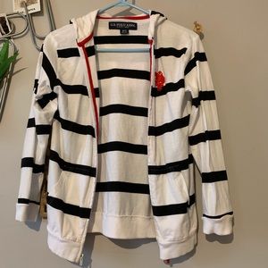 Polo Striped Zipper Jacket Hoodie